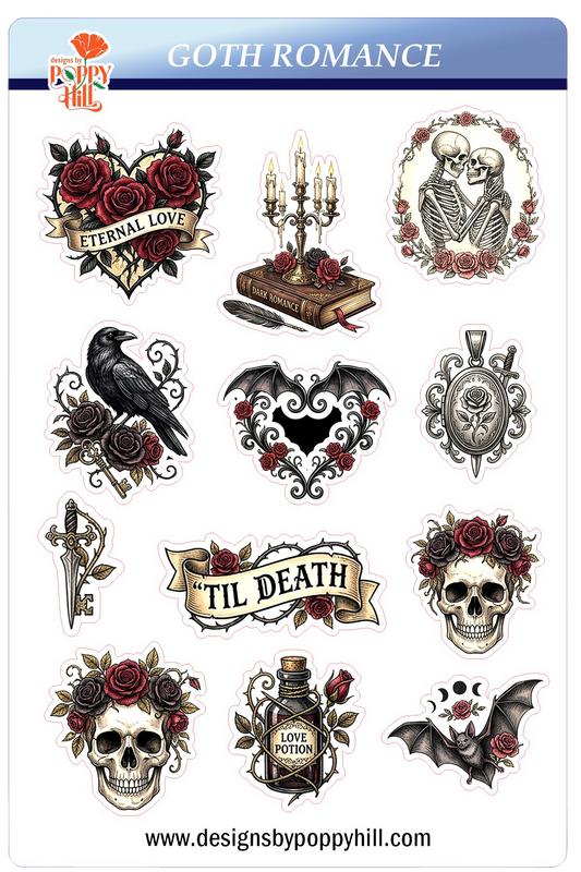 Sticker Sheet - Goth Romance