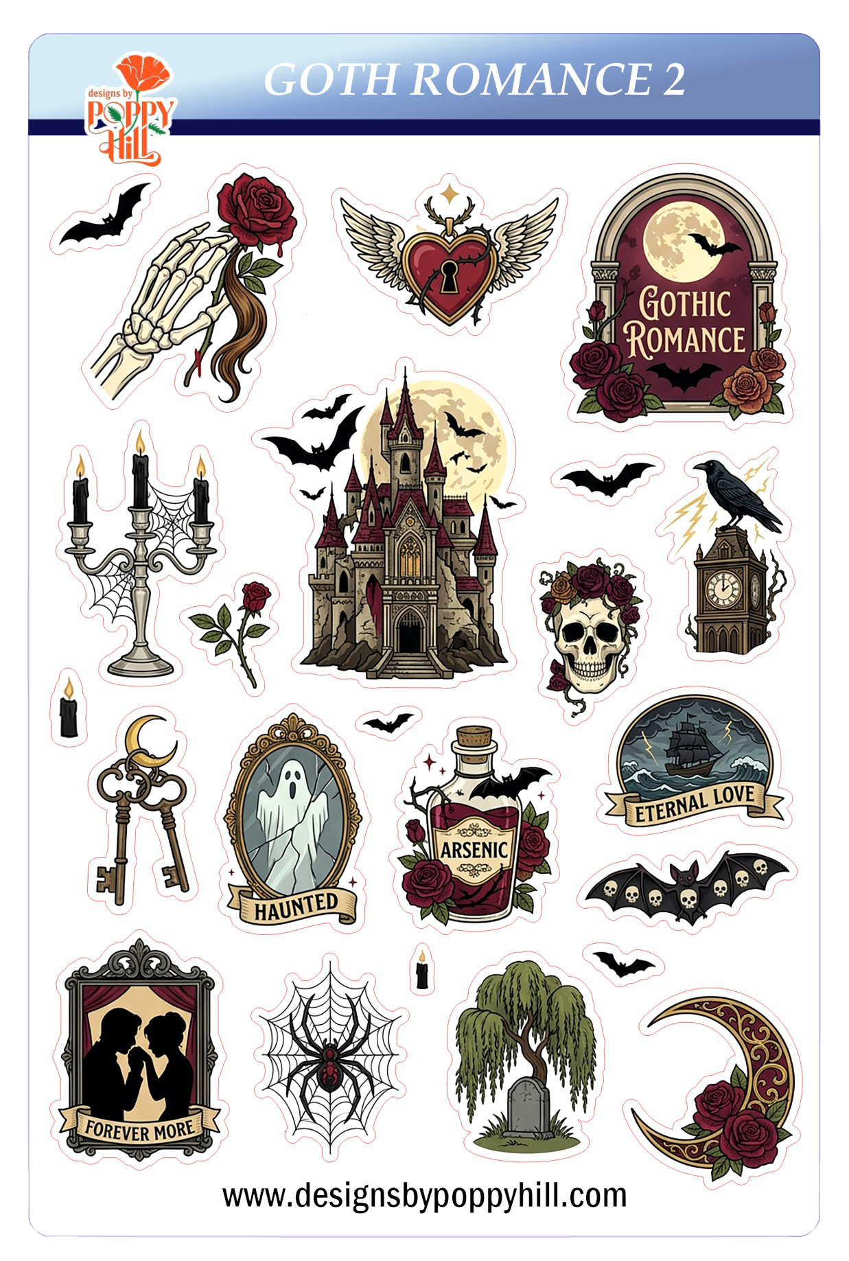 Sticker Sheet - Goth Romance 2