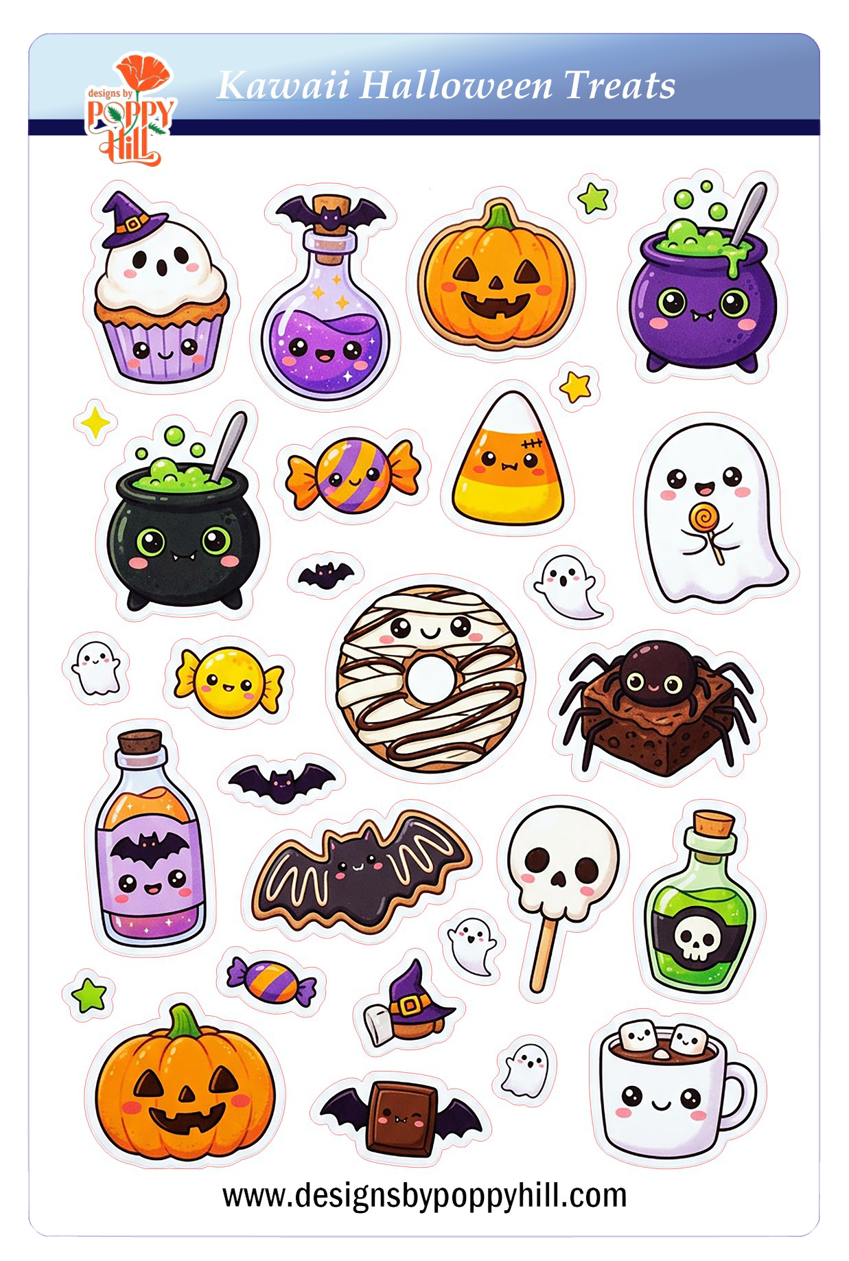 Sticker Sheet - Kawaii Halloween Treats