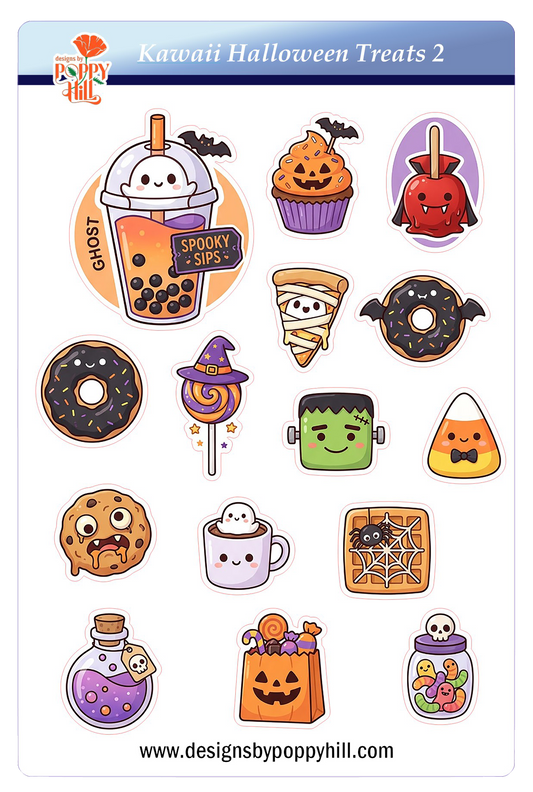 Sticker Sheet - Kawaii Halloween Treats 2