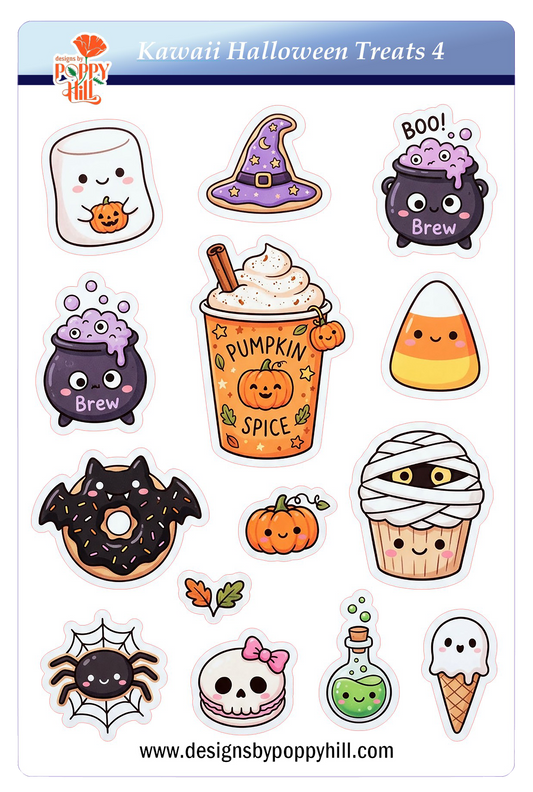 Sticker Sheet - Kawaii Halloween Treats 4