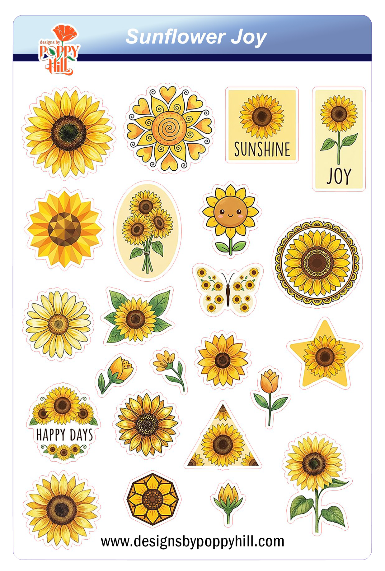 Sticker Sheet - Sunflower Joy