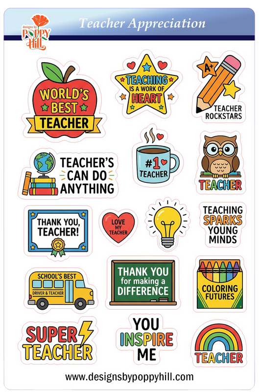 Sticker Sheet - Teacher Appreciation